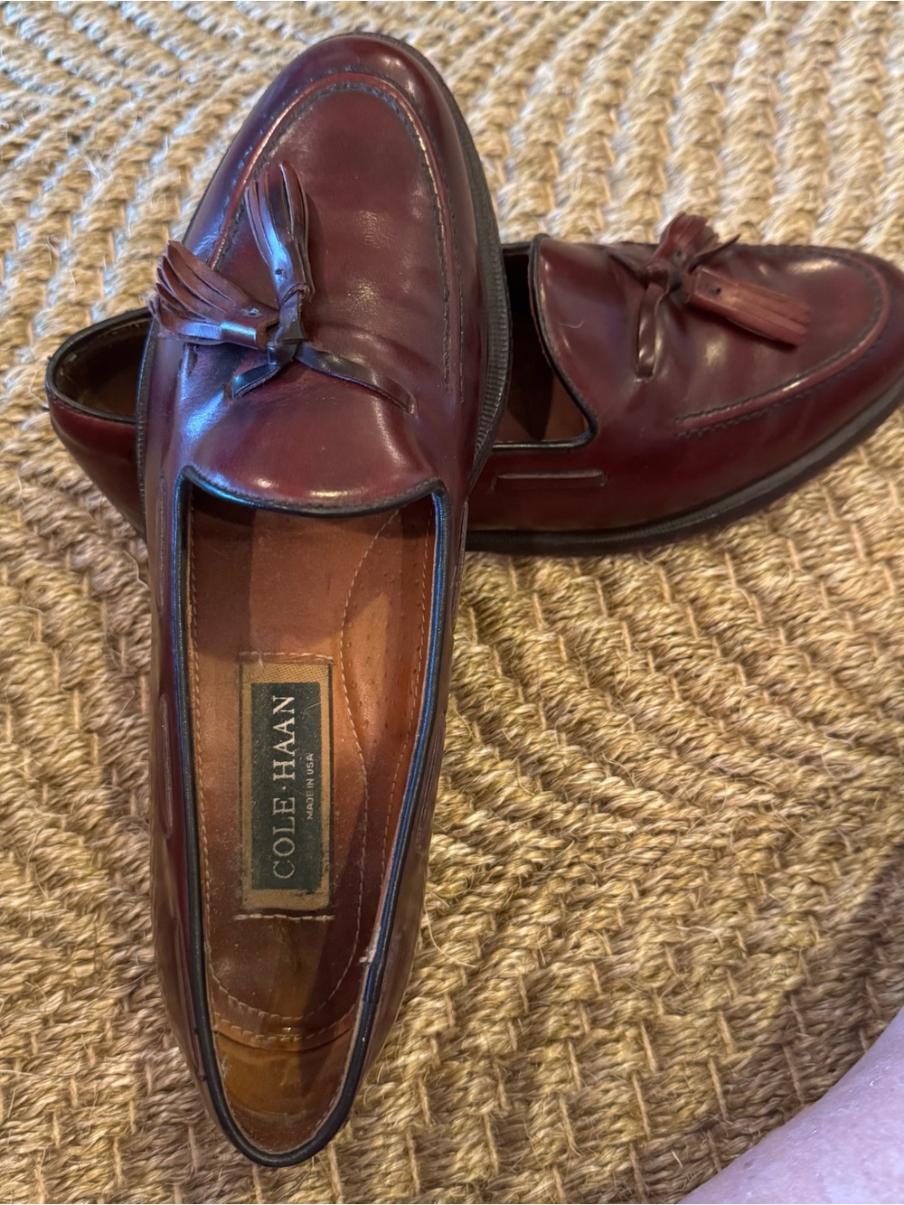 Cole Haan Men's Tassel Loafers - Burgundy Vintage